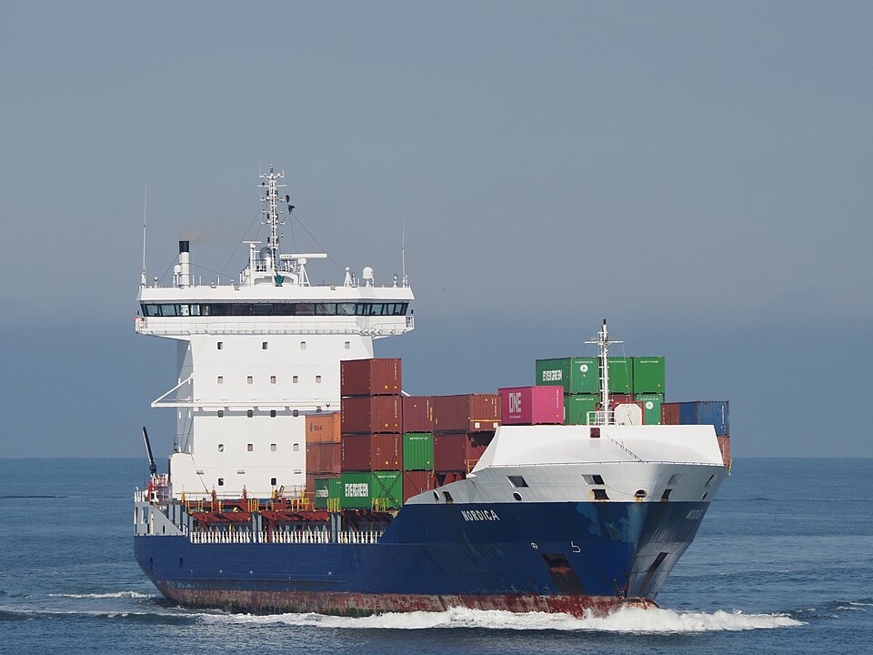 Container ship and international ocean freight
